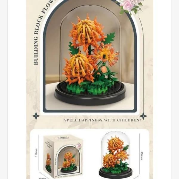 Zestaw klocków budowania kwiatów w szkle 66400