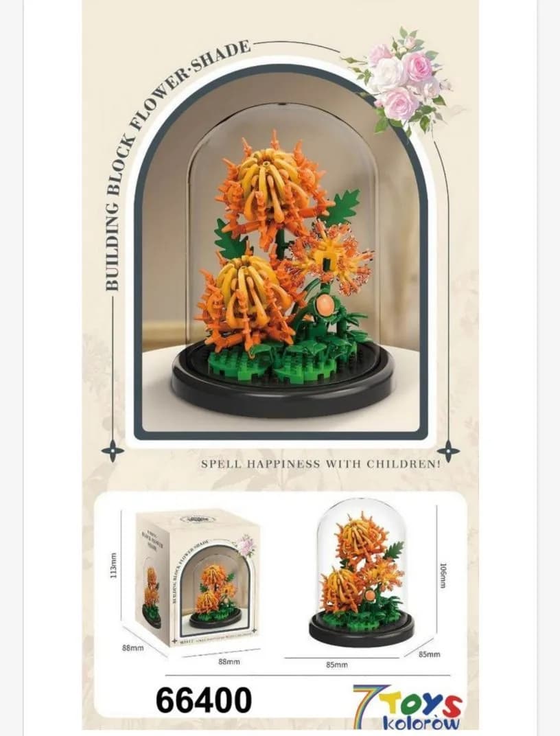 Zestaw klocków budowania kwiatów w szkle 66400