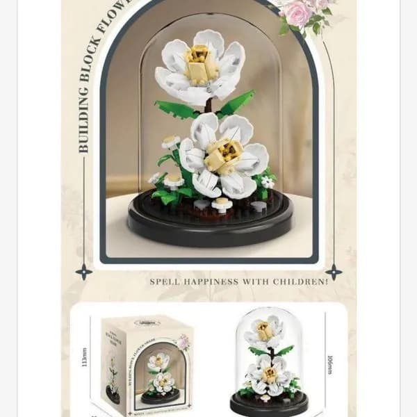 Zabawki Klocki Kwiaty Biały Kwiat w Szkatułce 66401
