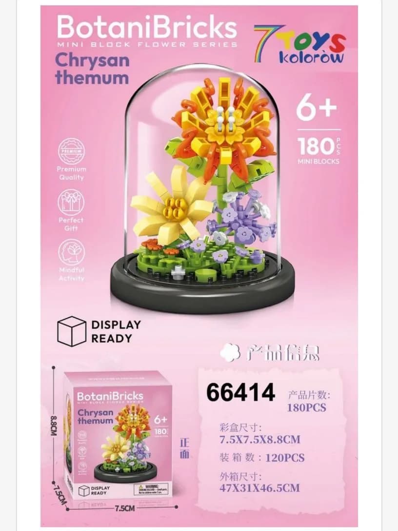 Zestaw klocków BotaniBricks Chrysanthemum kwiaty 180 el. 6+