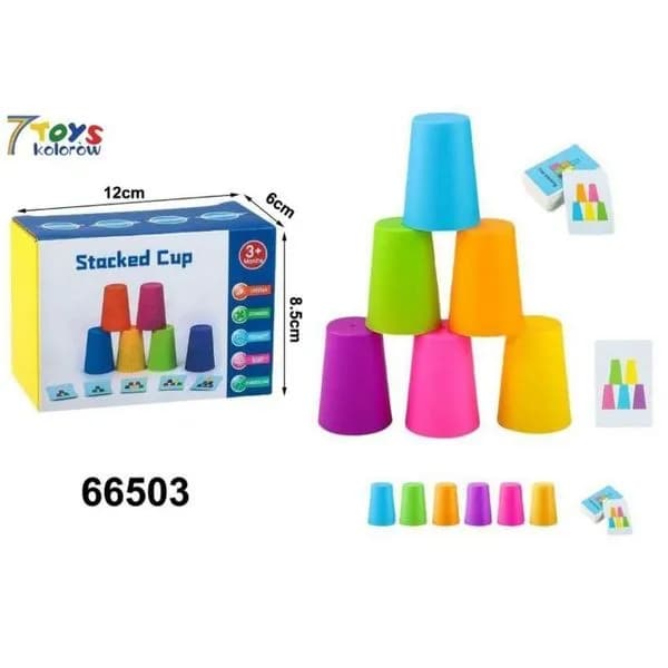 Zabawki Stacked Cup 7Toys - 8 kubeczków do układania