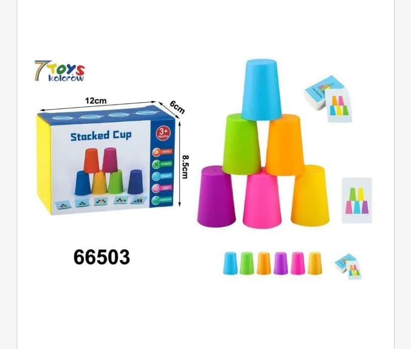 Zabawki Stacked Cup 7Toys - 8 kubeczków do układania