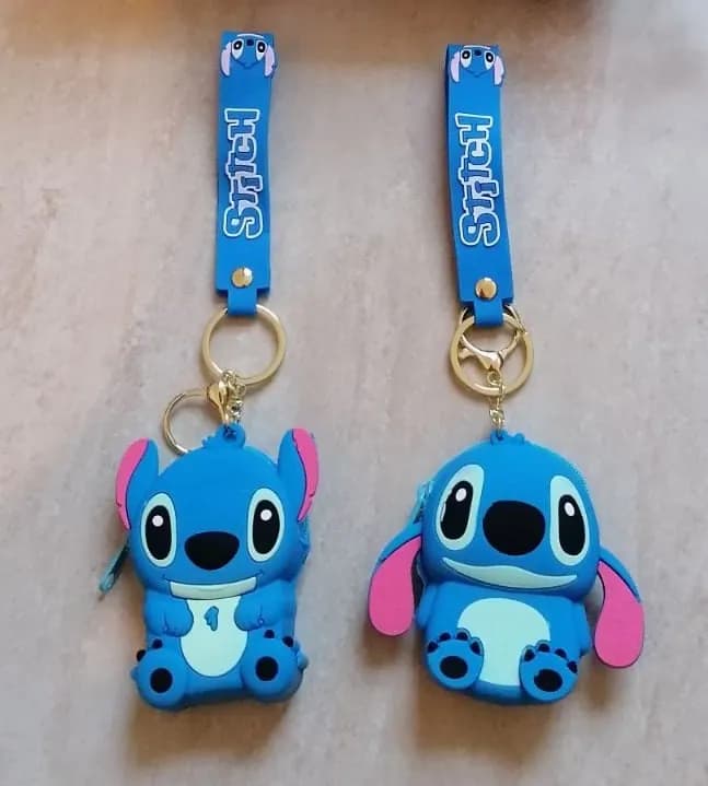 Brelok do Kluczy Stitch Silikonowy z Paskiem i Portmonetką 12szt