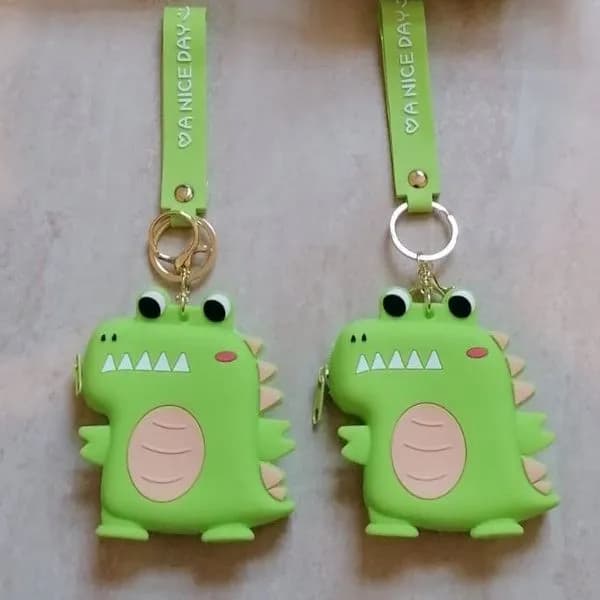 Brelok Krokodyl Silikonowa Portmonetka Zielony 12szt