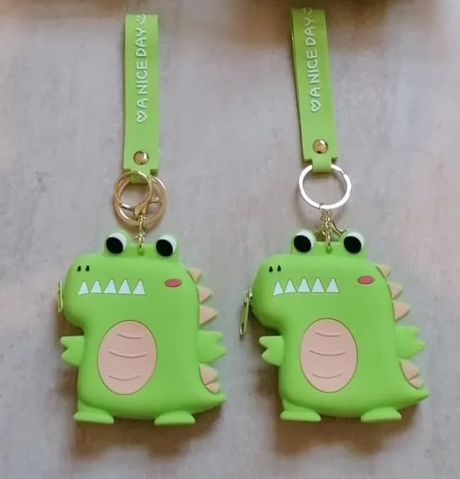 Brelok Krokodyl Silikonowa Portmonetka Zielony 12szt