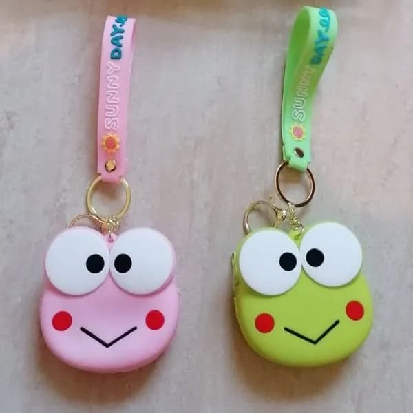 Brelok Żaba Silikonowa Sunny Day Różowa i Zielona 12szt