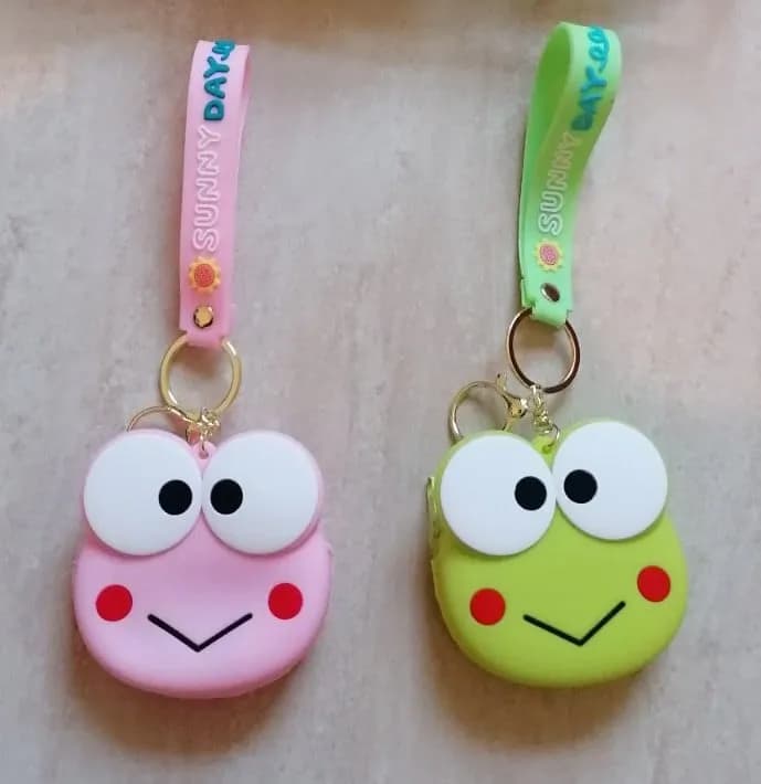 Brelok Żaba Silikonowa Sunny Day Różowa i Zielona 12szt
