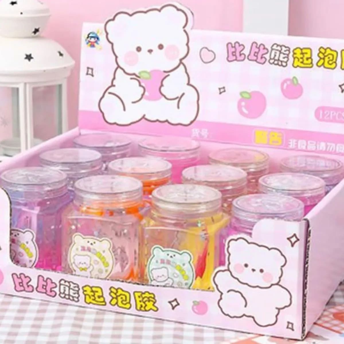 Zabawki Slime w słoiczkach z misiem 12 szt