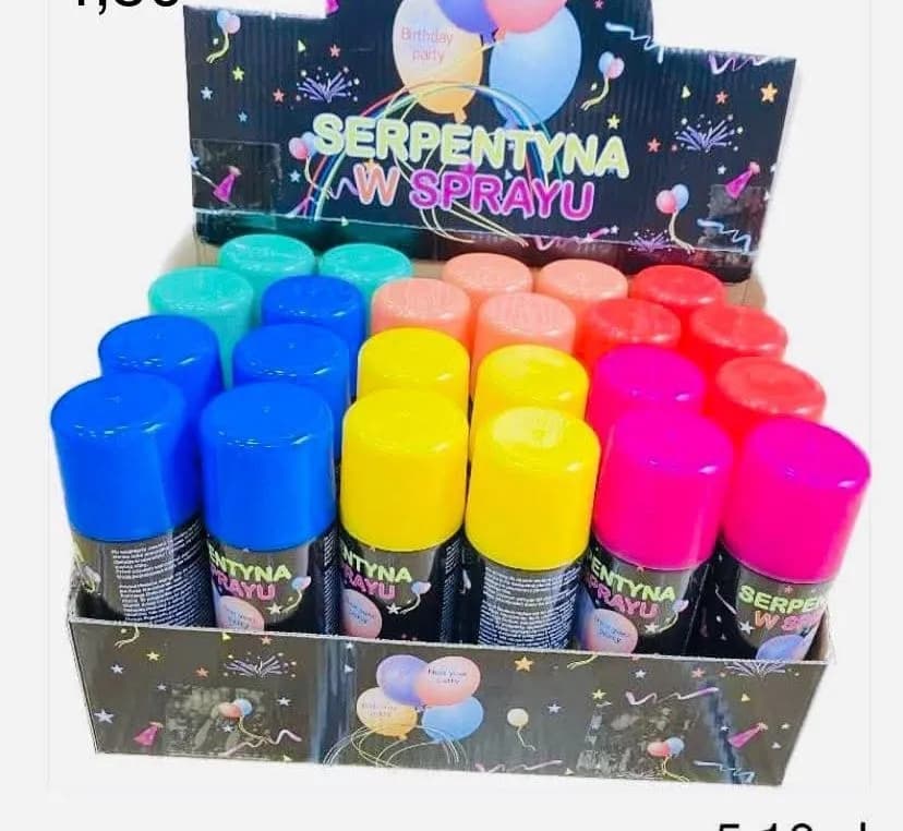 Serpentyna w Sprayu kolorowa, opak. 24 szt
