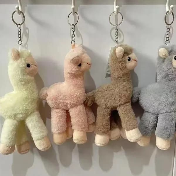 Brelok do Kluczy Pluszowa Alpaka Lama Mix Kolorów 12szt
