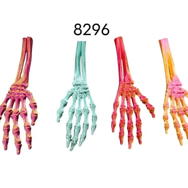 Brelok 3D Ręka Szkieletora Mix Kolorów 12 szt.