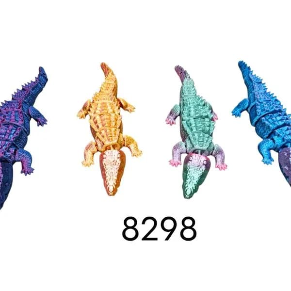 Brelok 3D Ruchomy Krokodyl Mix Kolorów 12 szt.