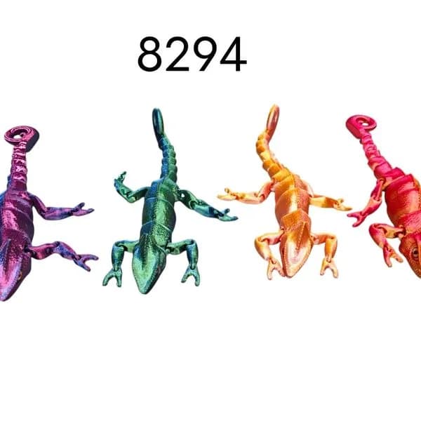 Brelok 3D Ruchoma Jaszczurka Metaliczna Mix Kolorów 12 szt.