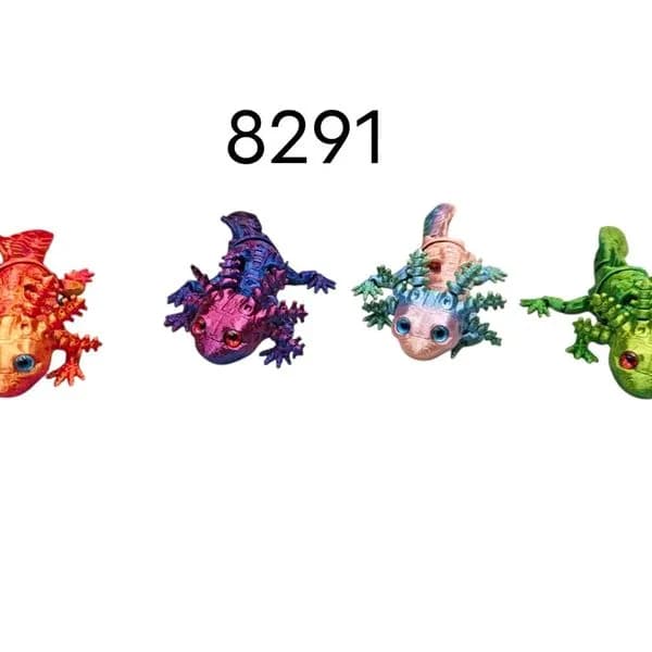 Brelok do Kluczy 3D Ruchomy Aksolotl Mix Kolorów 12szt