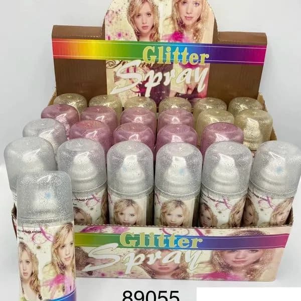 Glitter Spray Hair - Brokatowy spray do włosów, display 24 szt.