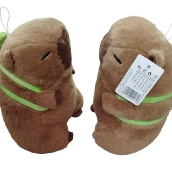 Brelok Maskotka Kapibara z Zielonym Plecakiem, 12 szt.