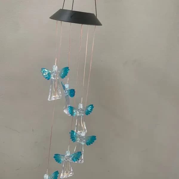 Lampka Solarna Wisząca Girlanda Aniołki 6 szt. Niebieskie