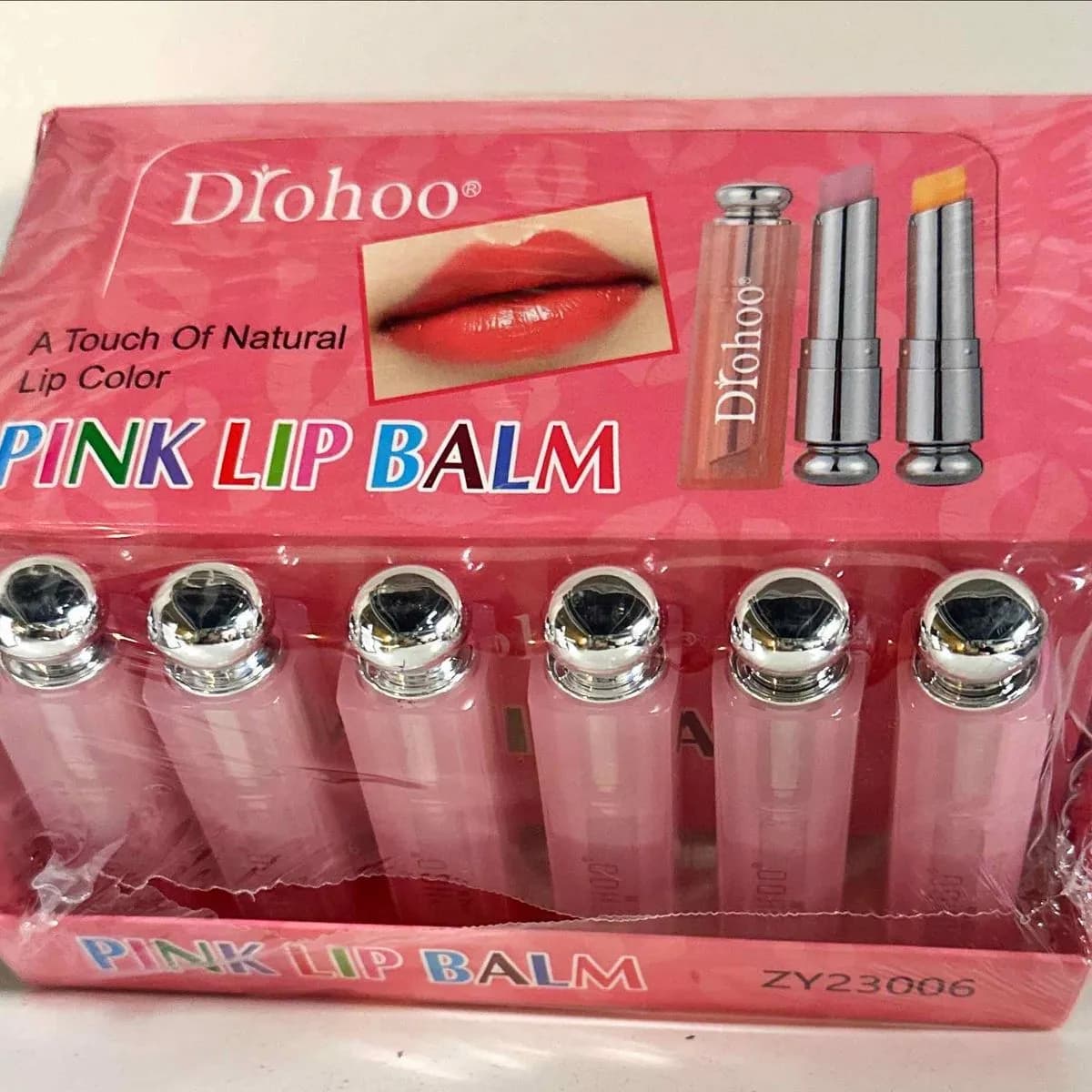 Diohoo Pink Lip Balm - Nawilżający balsam do ust, 24 szt.