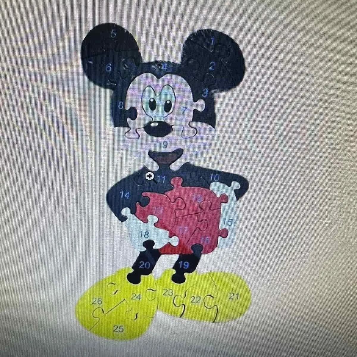 Zabawki Drewniana DIY Puzzle Mickey