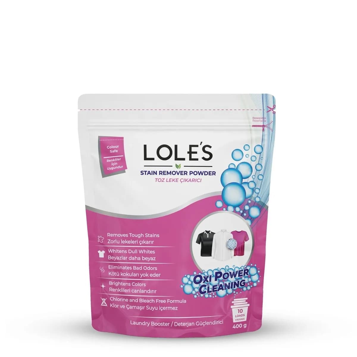 Loles Odplamiacz w Proszku 400g Oxi Power do Koloru i Białego