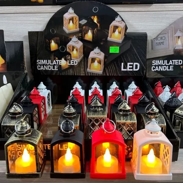 Lampki LED symulujące świece w kształcie lampionów