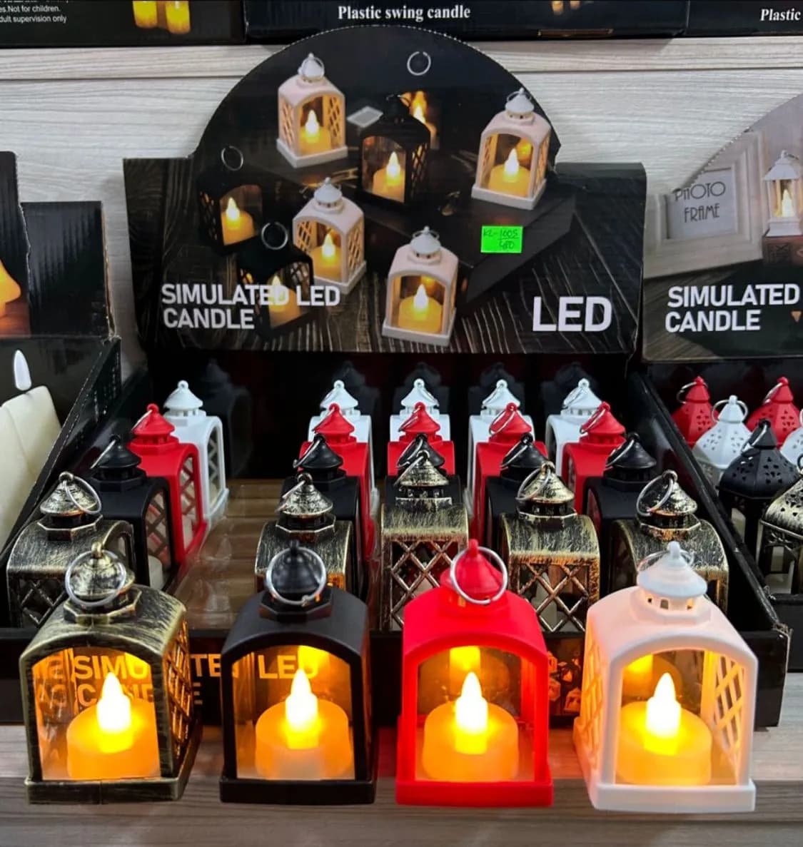 Lampki LED symulujące świece w kształcie lampionów