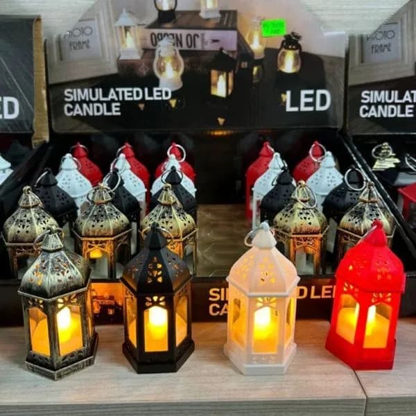 Lampki LED symulujące świece w kształcie lampionów