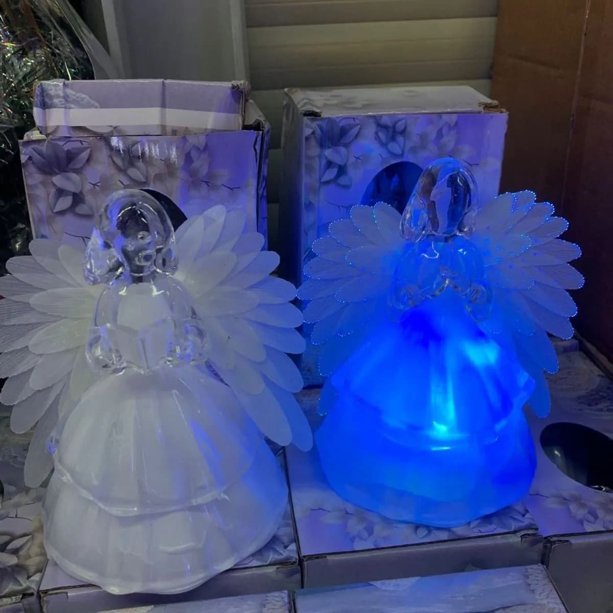 Lampki LED Anioł Świecący Biały i Niebieski