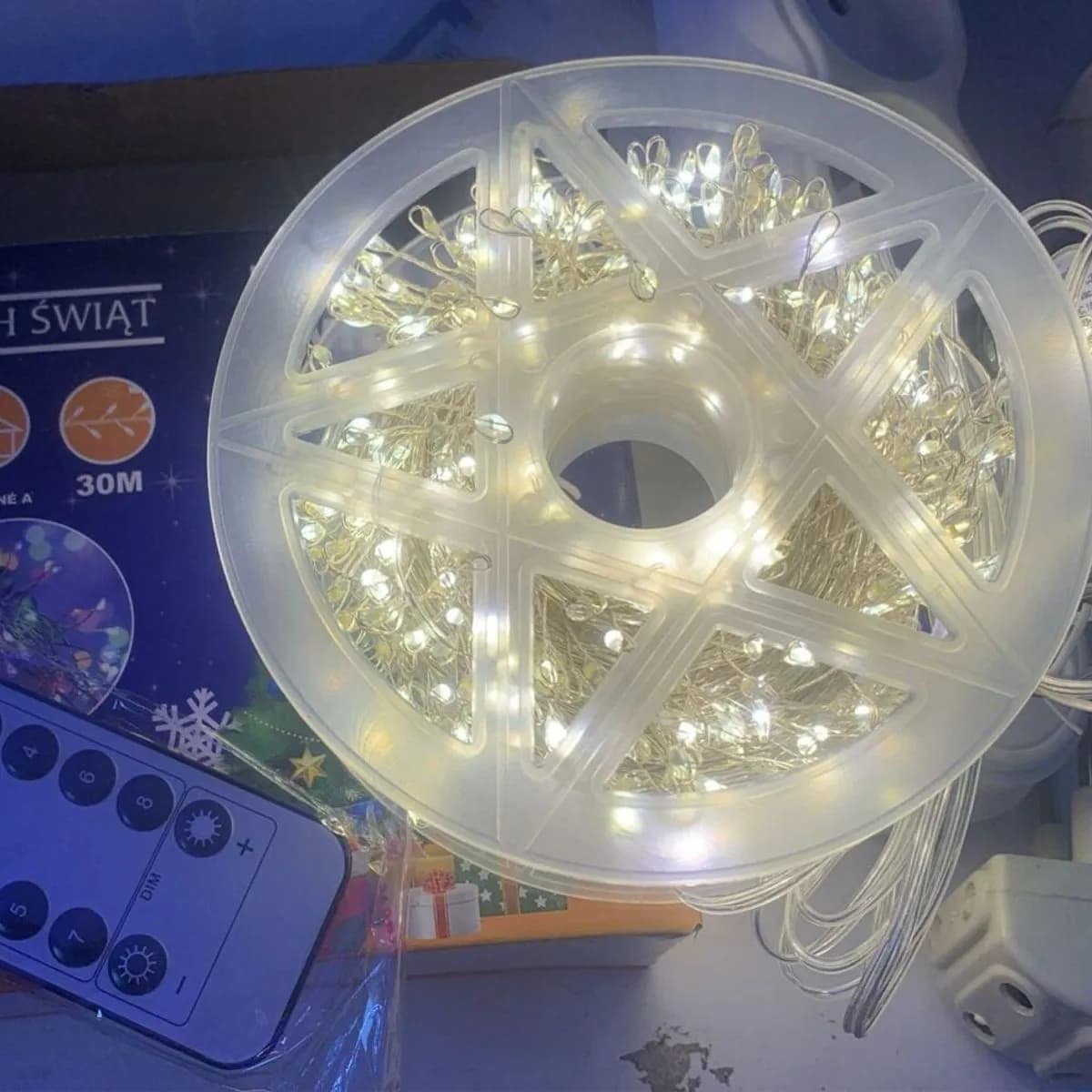 Lampki świąteczne 30m z pilotem 1000 LED