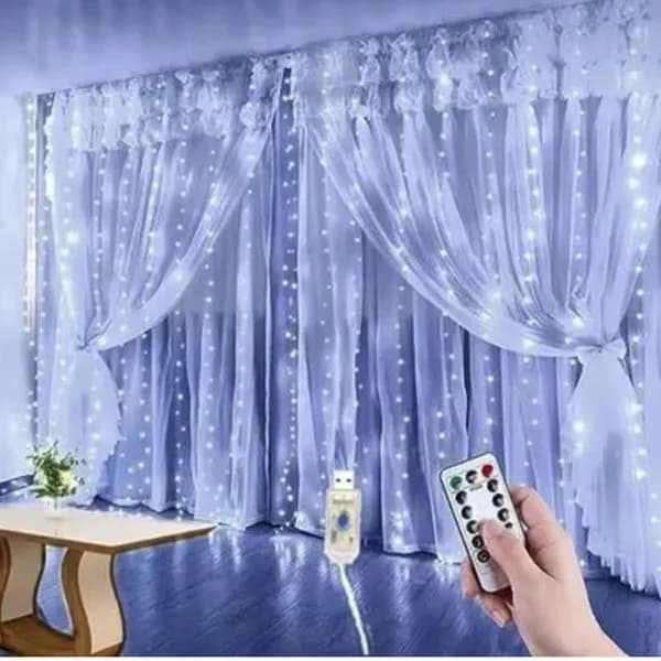 Lampki LED 3x3m z pilotem USB