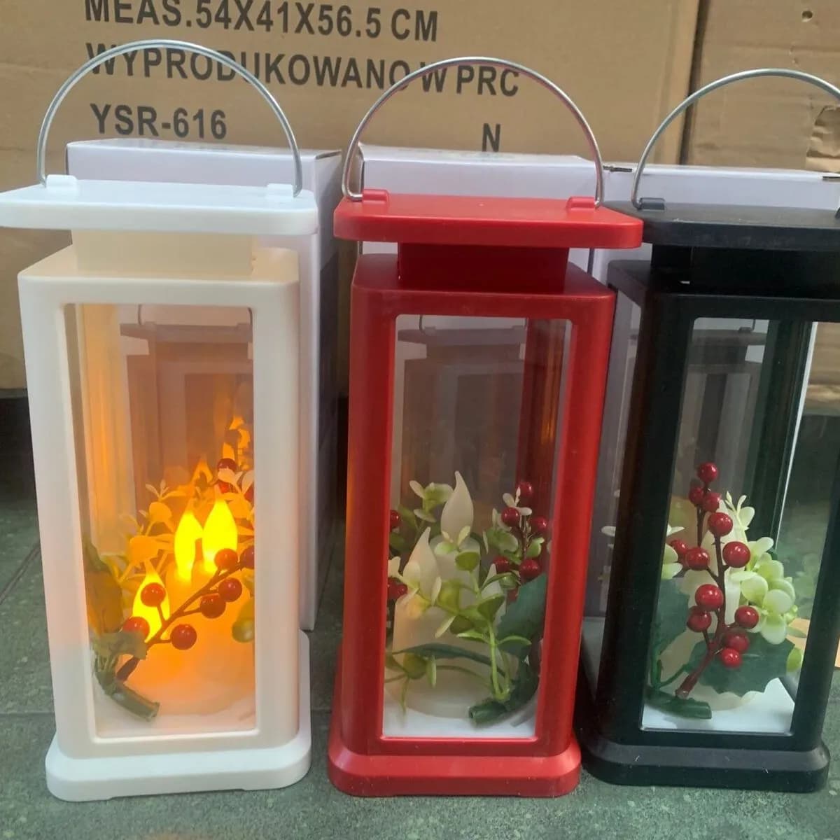 Lampki Dekoracyjne LED Świąteczne Biały/Czerwony/Czarny