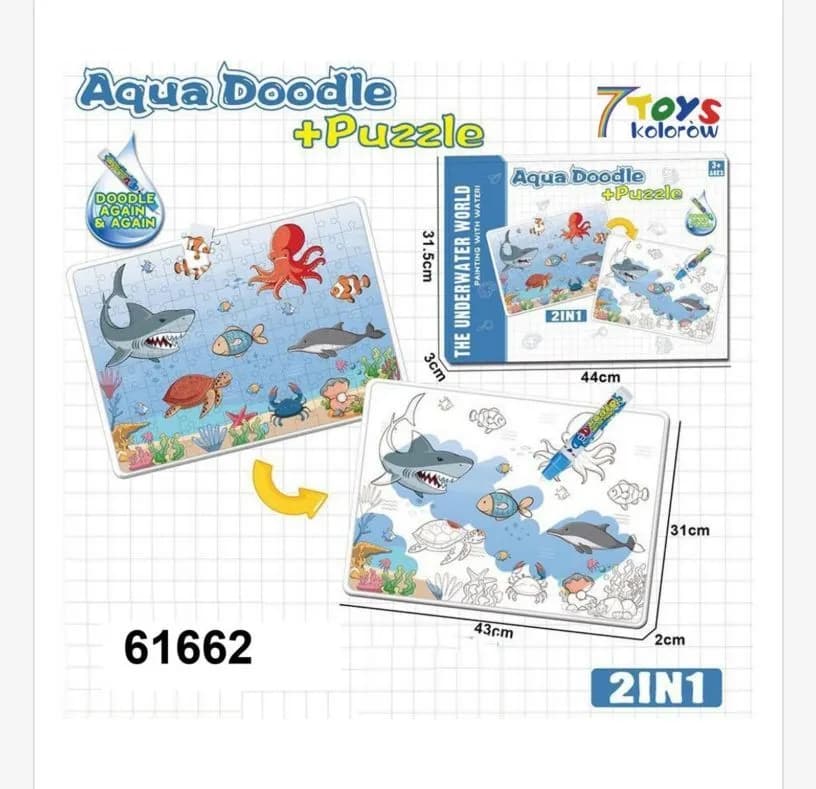 Zabawki Puzzle Aqua Doodle Podwodny Świat 2w1 44x31cm