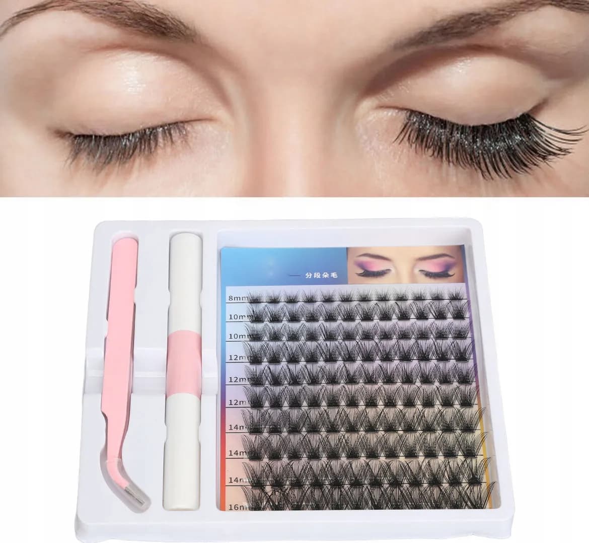 Zestaw do Przedłużania Rzęs DIY 120PCS Klastry