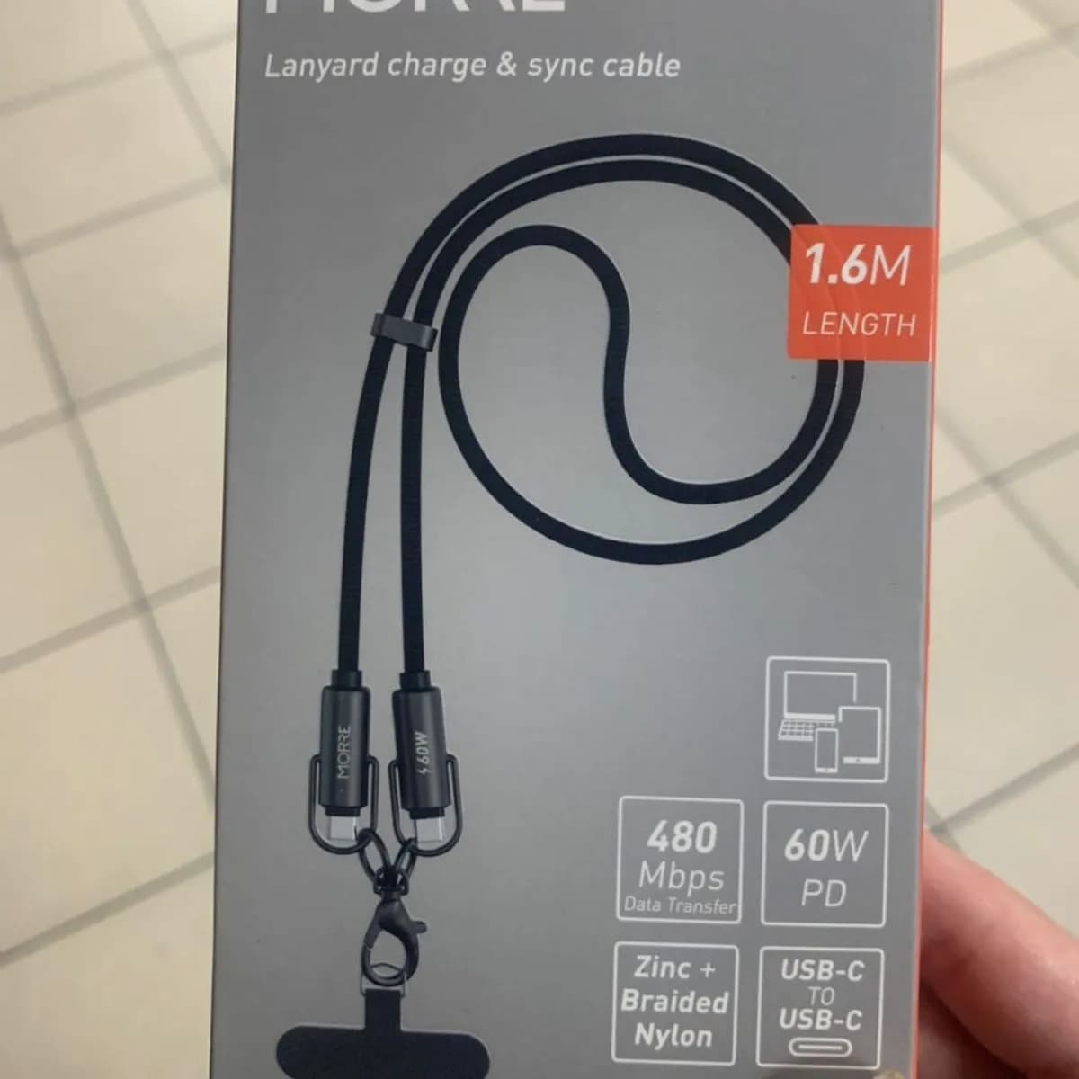 Kabel Moree M109 Lanyard Charge & Sync 1.6m USB-C