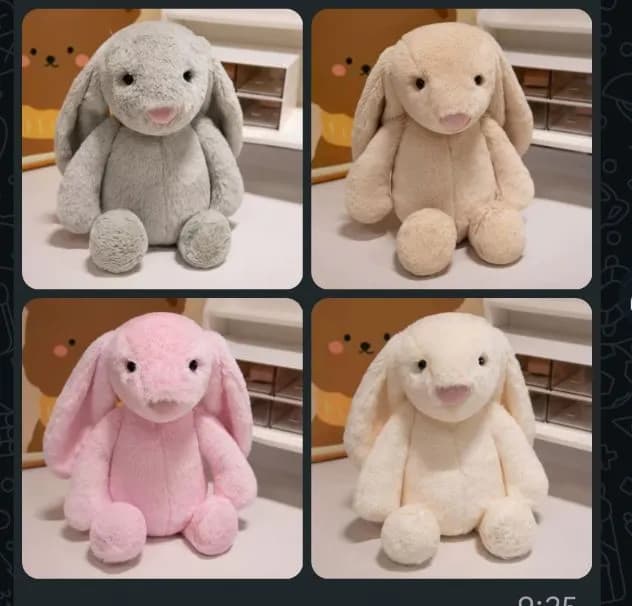 Maskotka Pluszowa Królik 35cm Szary/Różowy/Beżowy