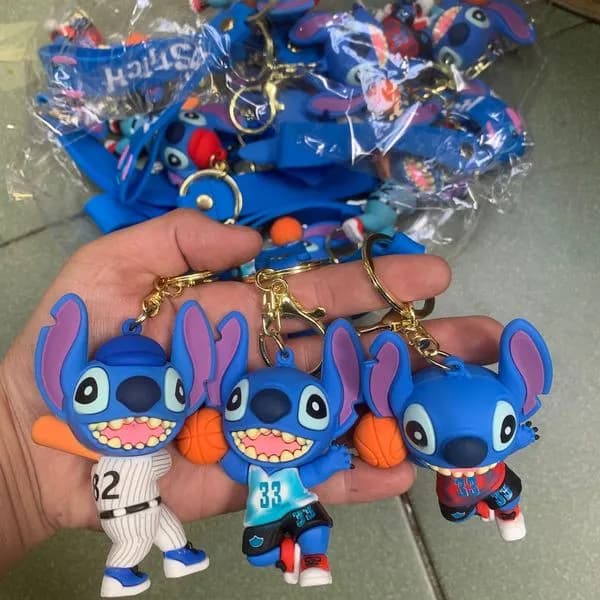 Brelok do Kluczy Stitch Sportowy Gumowy Mix Wzorów 24 szt.