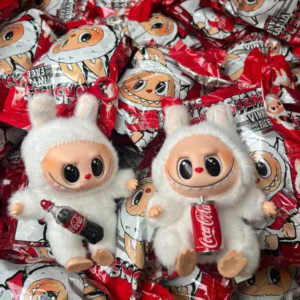 Labubu Coca-Cola - Pluszowa Figurka Vinyl Face, Brelok 12 szt.