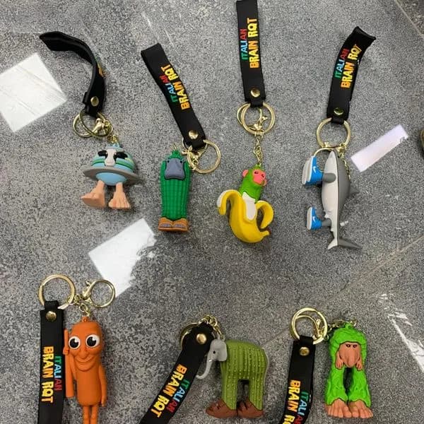 Brelok do Kluczy Brainrot - Gumowe Figurki Mix Wzorów, 24 szt.