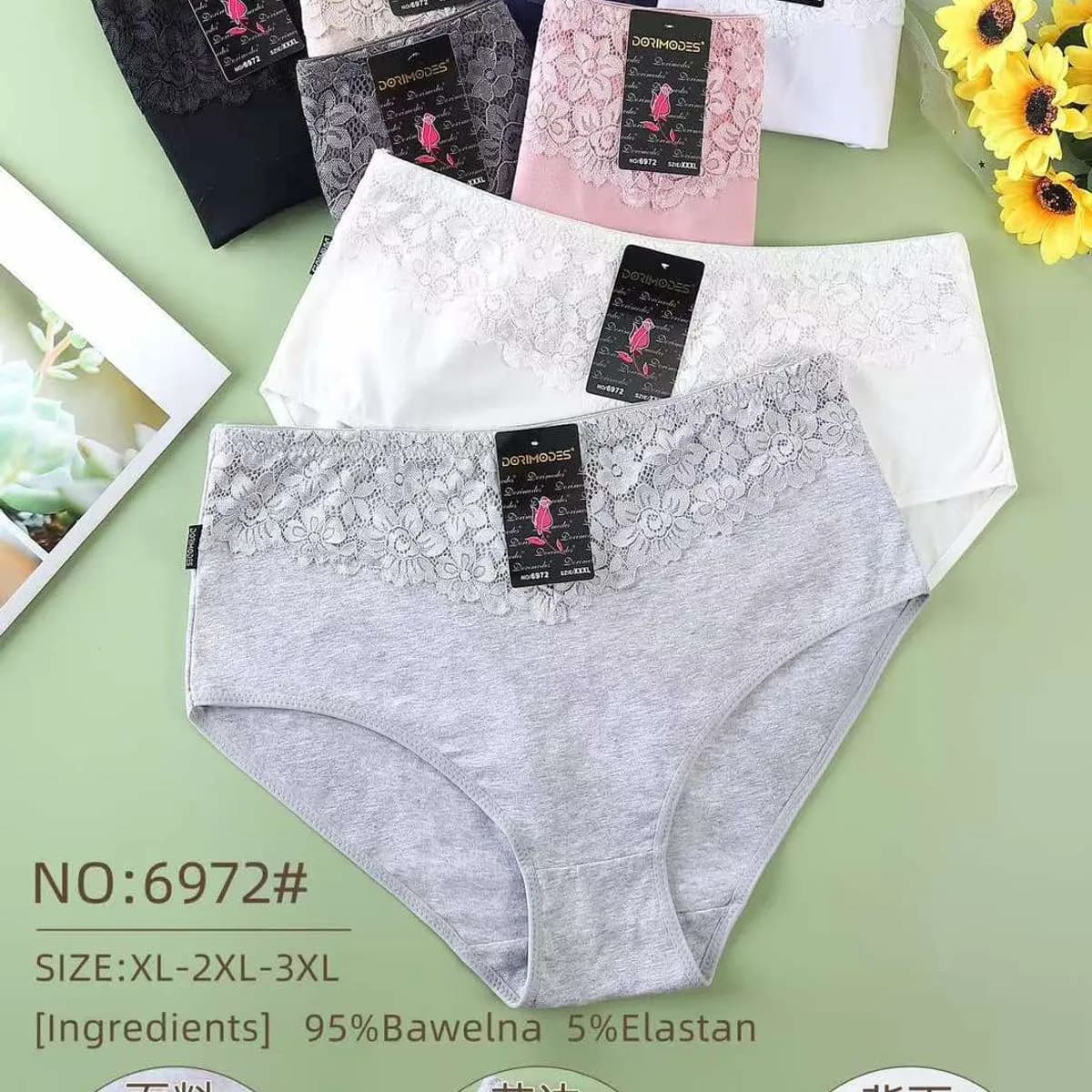 Majtki damskie XL-XXL 95% bawełna 5% elastan NO:6972