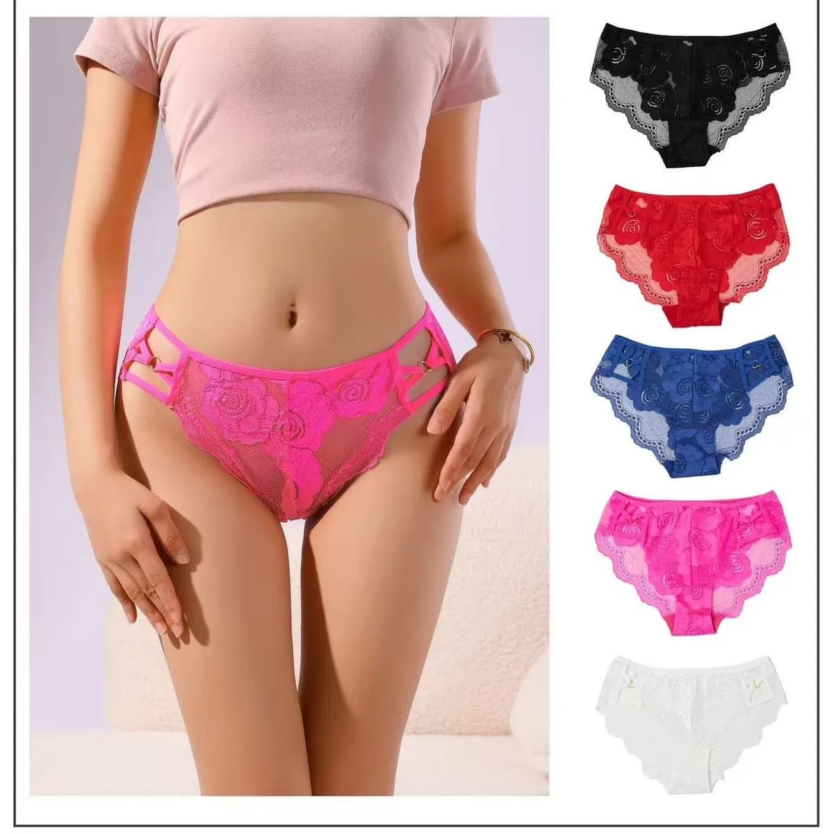 Majtki damskie koronkowe M-L No. 8924, 6 kolorów