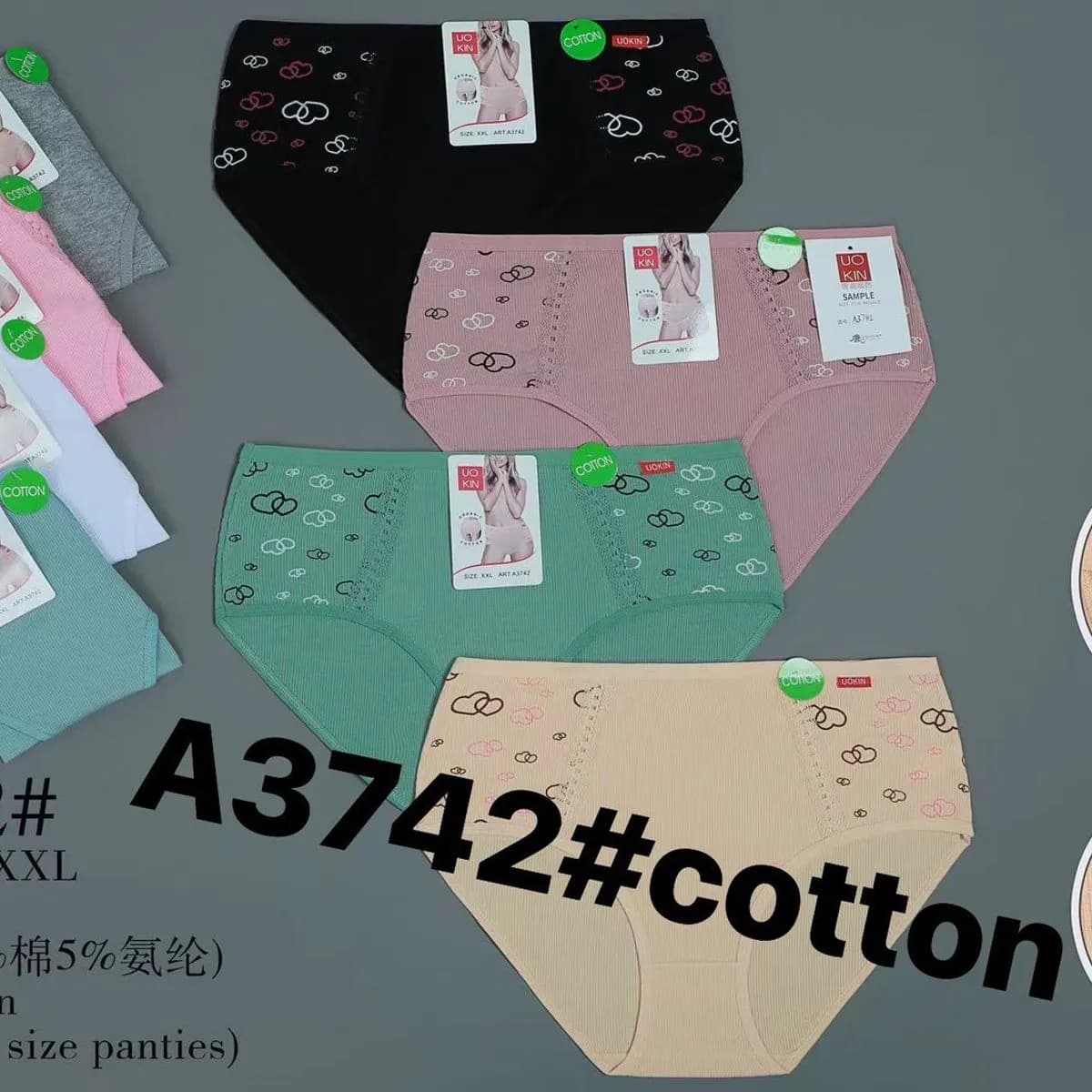 Majtki damskie Uokin A3742 XL-XXL bawełna 95% 5% elastan