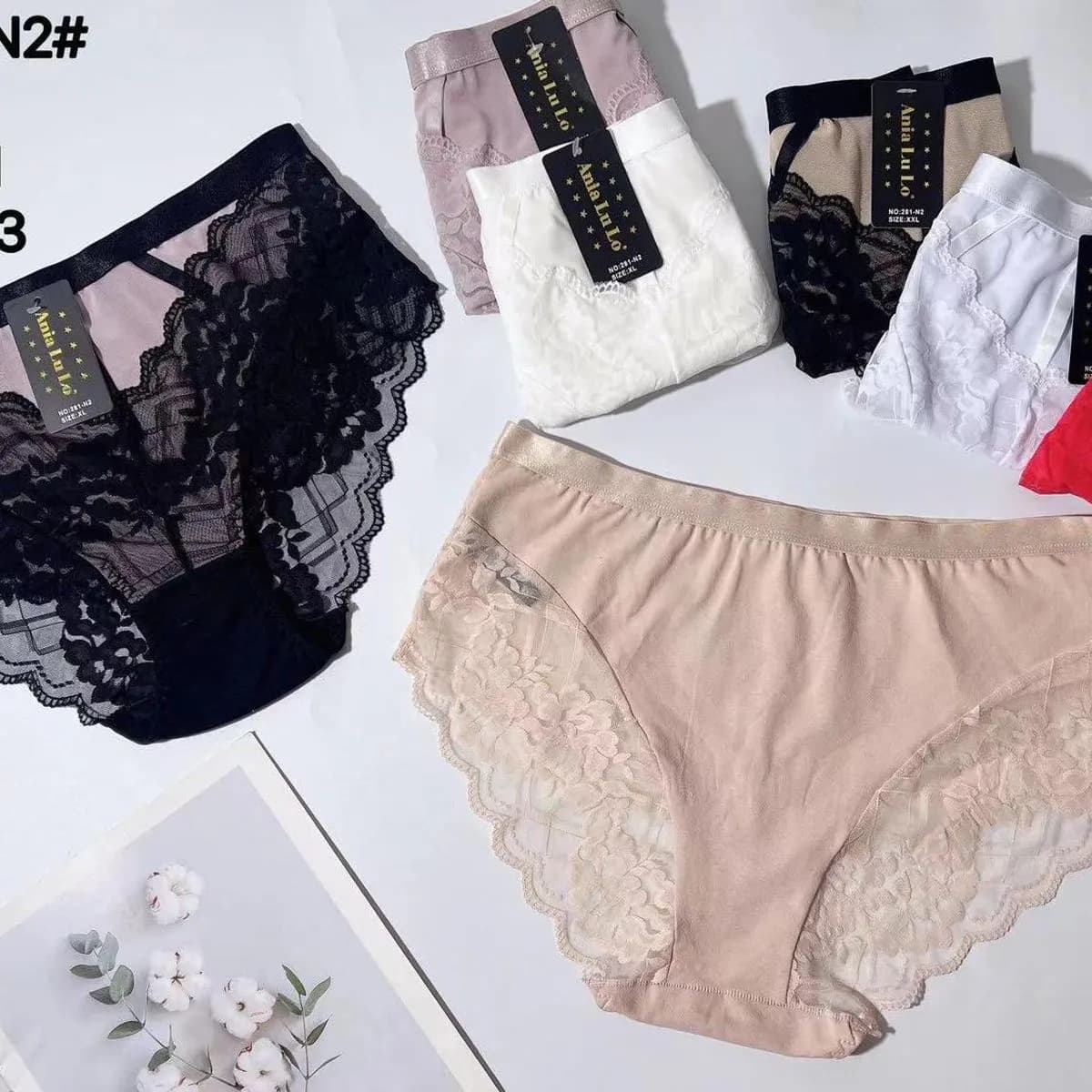 Majtki damskie koronkowe L-XXL No.281-N2, 24 szt/op.