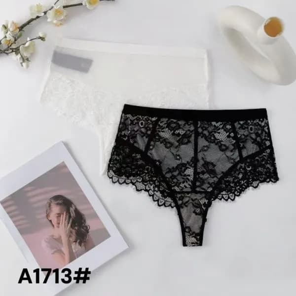 Majtki damskie koronkowe białe i czarne A1713#