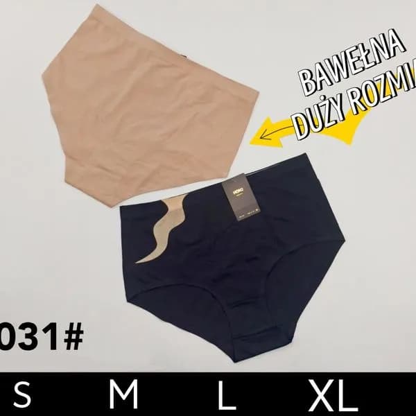 Majtki damskie bawełniane beżowe i czarne rozmiary S-XXL