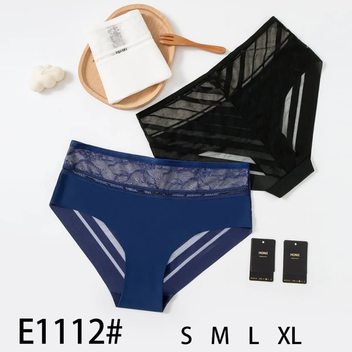 Majtki damskie koronkowe granatowe/czarne S/M/L/XL