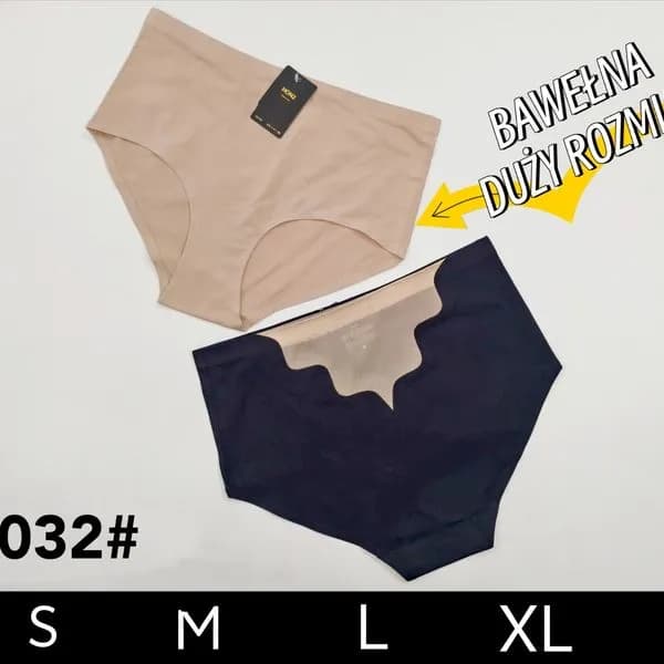 Majtki damskie bawełniane S-XXL, beżowe i granatowe