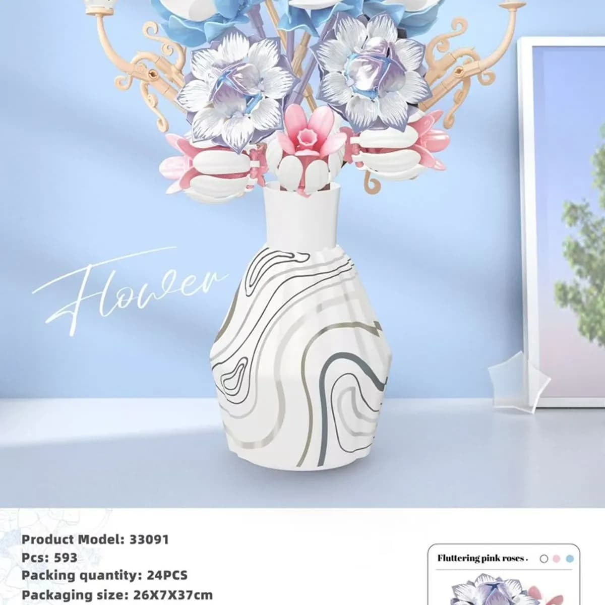 Zestaw klocków kwiaty aranżacja 1154PCS