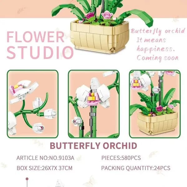 Zabawki Klocki Kwiaty 580PCS