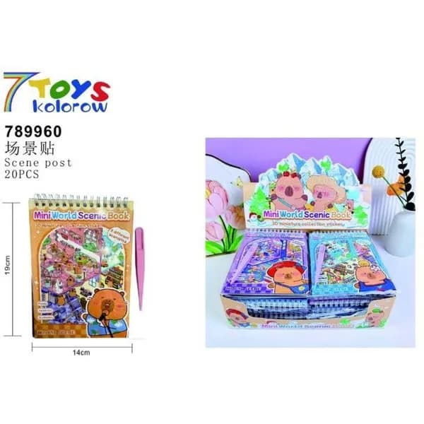 Zabawki Naklejki Kapibara Mini World Scene Book 20szt