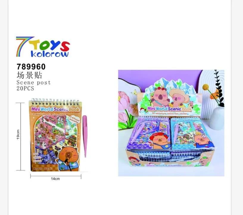 Zabawki Naklejki Kapibara Mini World Scene Book 20szt